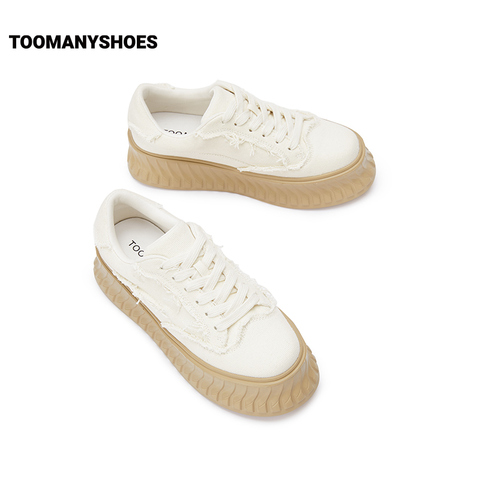 [明星同款]Toomanyshoes抹茶曲奇饼干鞋运动休闲板鞋厚底小白鞋女