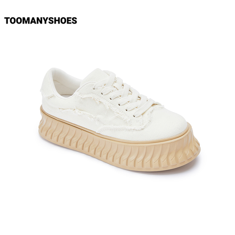 [明星同款]Toomanyshoes抹茶曲奇饼干鞋运动休闲板鞋厚底小白鞋女