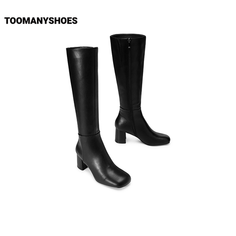 Toomanyshoes靴子2024秋冬新款气场全开高跟长靴高筒骑士靴女显瘦