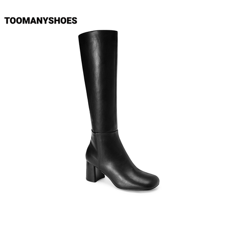 Toomanyshoes靴子2024秋冬新款气场全开高跟长靴高筒骑士靴女显瘦