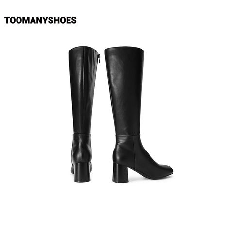 Toomanyshoes靴子2024秋冬新款气场全开高跟长靴高筒骑士靴女显瘦