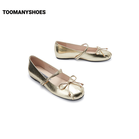 Toomanyshoes女鞋2024新款歌剧院浅口平底芭蕾舞鞋一脚蹬通勤单鞋