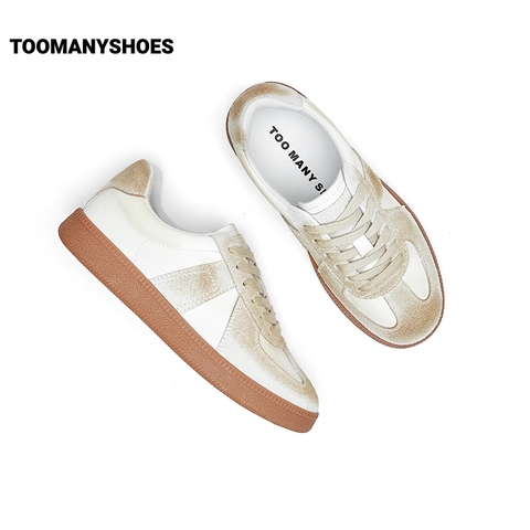 Toomanyshoes女鞋2024新款快乐小狗板鞋运动休闲小白鞋厚底德训鞋