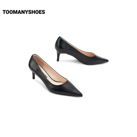 Toomanyshoes女鞋2024新款通勤俏佳人尖头细高跟法式优雅浅口单鞋