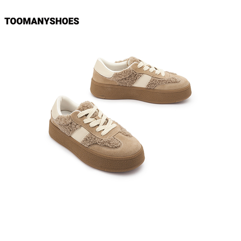 Toomanyshoes女鞋24新款落日森林复古阿甘德训鞋反绒厚底增高板鞋