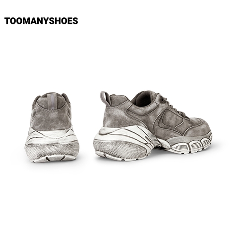 【明星同款】Toomanyshoes脏脏包厚底运动男女网鞋银色情侣老爹鞋