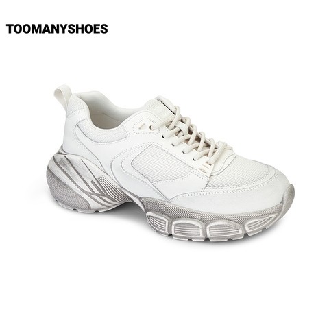 【明星同款】Toomanyshoes脏脏包厚底运动男女网鞋银色情侣老爹鞋