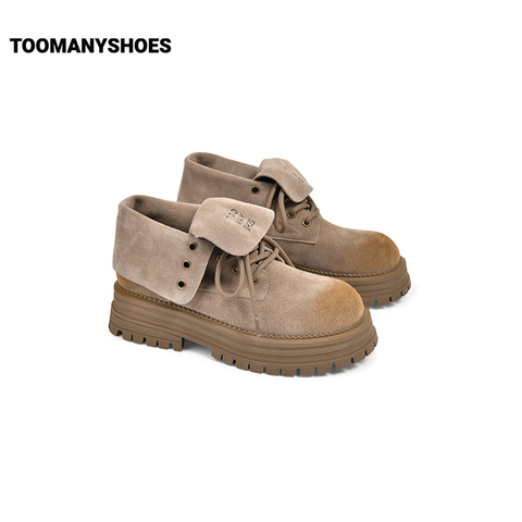 Toomanyshoes靴子24秋冬新款硫磺石厚底短靴工装大黄靴真皮马丁靴