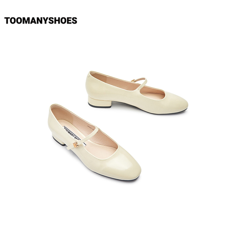 Toomanyshoes女鞋2024新款南法庄园方头粗跟小香风单鞋复古玛丽珍
