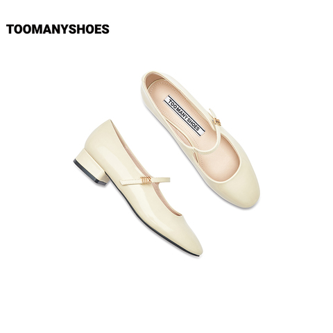 Toomanyshoes女鞋2024新款南法庄园方头粗跟小香风单鞋复古玛丽珍