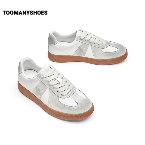 Toomanyshoes女鞋2024新款快乐小狗板鞋运动休闲小白鞋厚底德训鞋