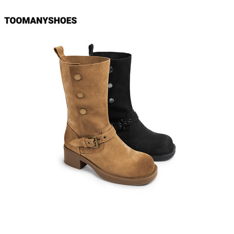 Toomanyshoes靴子2024秋冬新款冷爵士厚底户外工装短靴西部骑士靴