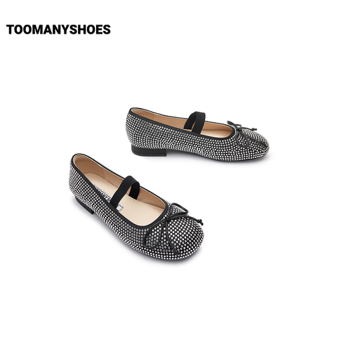 Toomanyshoes女鞋2024新款睫毛弯弯芭蕾舞鞋型包头拖鞋一脚蹬单鞋