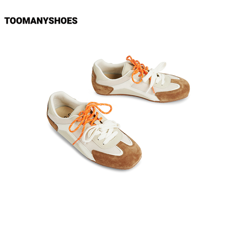 Toomanyshoes女鞋2025新款三色杯撞色时尚休闲运动跑鞋复古德训鞋