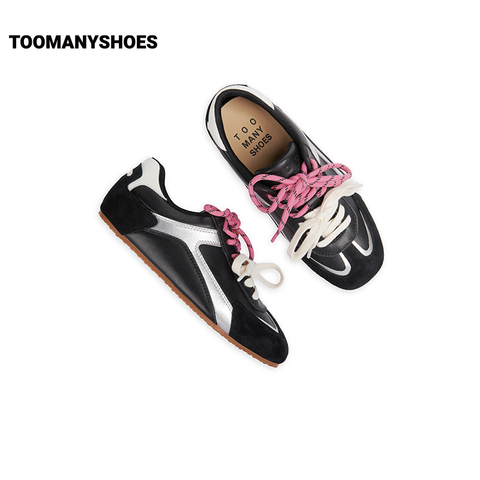 Toomanyshoes女鞋2025新款三色杯撞色时尚休闲运动跑鞋复古德训鞋