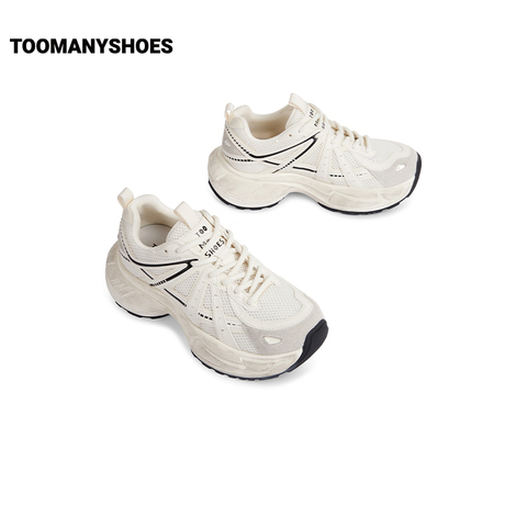 Toomanyshoes女鞋2025新款解构星河复古银色老爹鞋厚底增高运动鞋