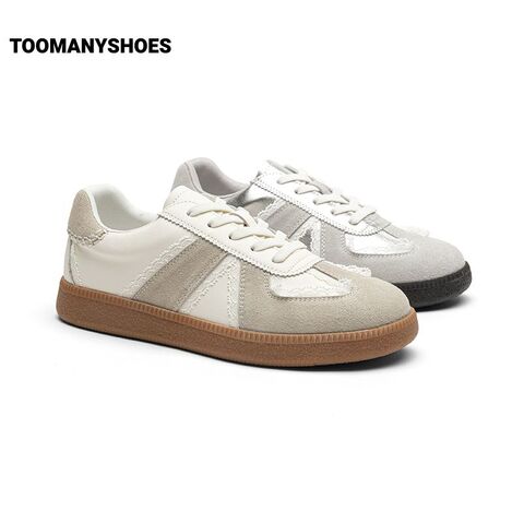 Toomanyshoes虚拟恋人银色板鞋小白鞋芭蕾德训鞋女