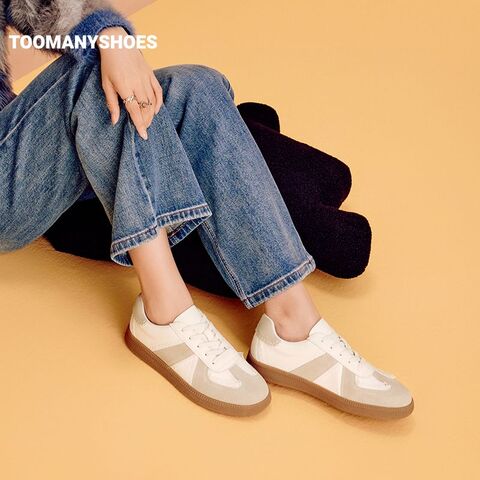 Toomanyshoes虚拟恋人银色板鞋小白鞋芭蕾德训鞋女