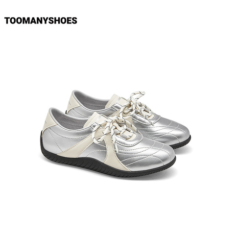 Toomanyshoes融化焦糖复古阿甘鞋德训鞋女跑鞋真皮运动休闲赛车鞋