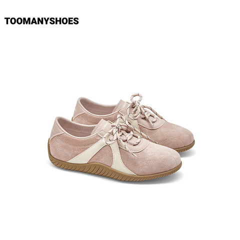 Toomanyshoes融化焦糖复古阿甘鞋德训鞋女跑鞋真皮运动休闲赛车鞋
