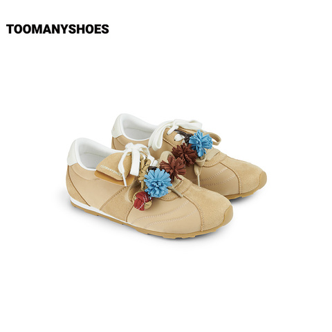 吴昕同款Toomanyshoes奶茶啵啵miu系运动鞋小白鞋男女复古德训鞋