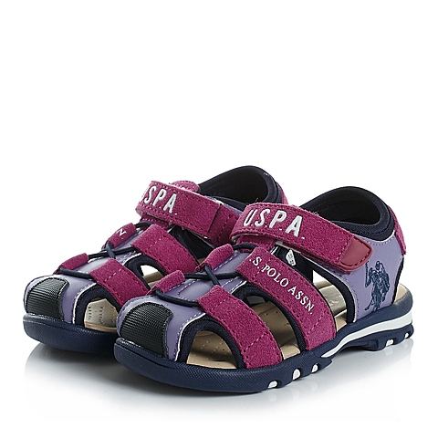 U.S.POLO ASSN美国马球协会夏季PU+织物女小童凉鞋时尚凉鞋L50011