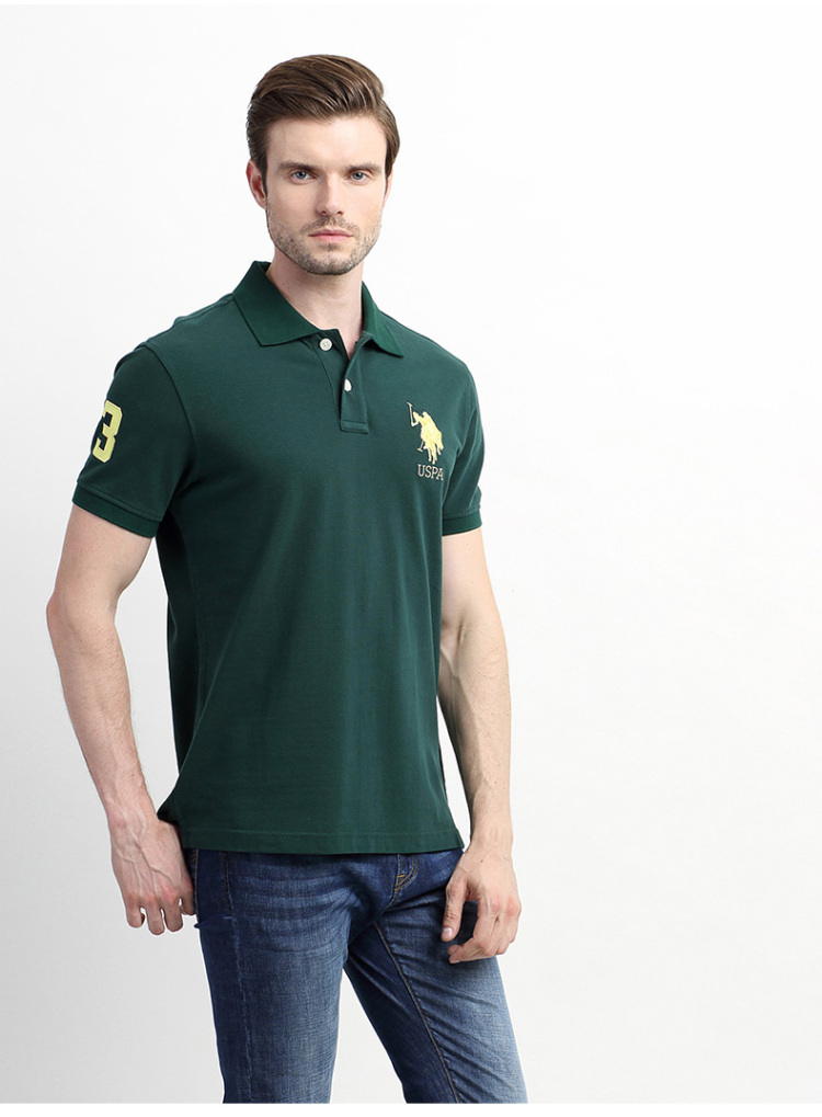 uspolo美国马球协会 新款男士polo衫男装纯棉翻领t恤多色可选保罗衫
