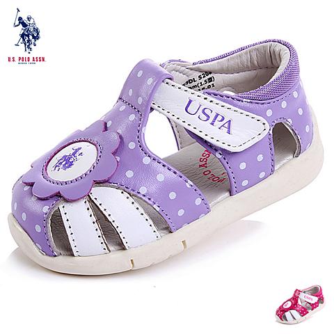 保罗（U．S．POLO ASSN）16年夏季女童牛皮凉鞋沙滩鞋学生鞋休闲鞋包头凉鞋DL5208