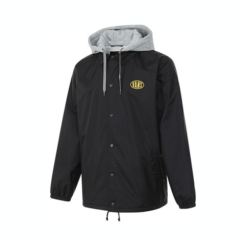 VANS范斯2024男子Riley II Coach Jacket梭织连帽外套VN000HMHBLK