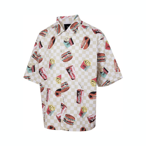 VANS范斯2025男子POP FAST FOOD SS SHIRT短袖衬衫VN000NNNEF9