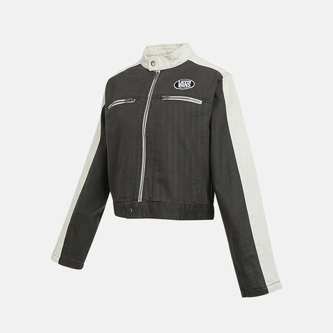 VANS范斯2025女子Ryden Biker Jacket梭织连帽外套VN000R3HEMV