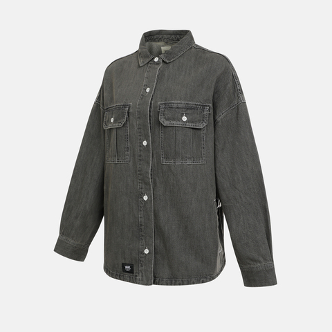 VANS范斯2025女子LOOSE DENIM SHACKET梭织长袖衬衫VN000QP36ZA