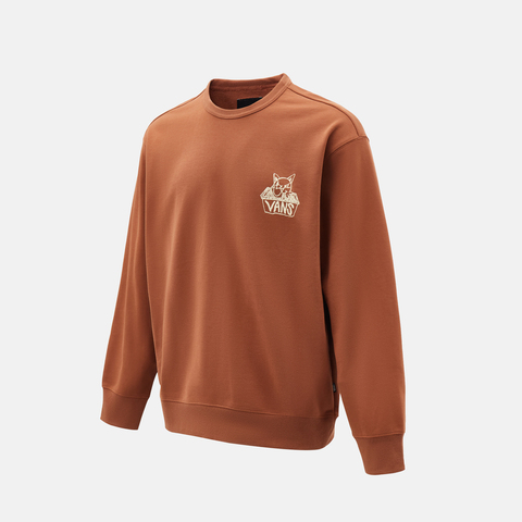 VANS范斯2025男子DODDLE CAT CREW针织无帽卫衣VN000QN51RE