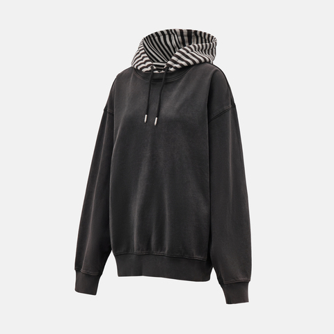 VANS范斯2025女子Effy Hooded Crew针织连帽卫衣VN000R3FBLK