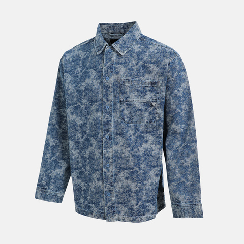VANS范斯2025男子JACQUARD DENIM SHIRT梭织长袖衬衫VN000QNHFAH