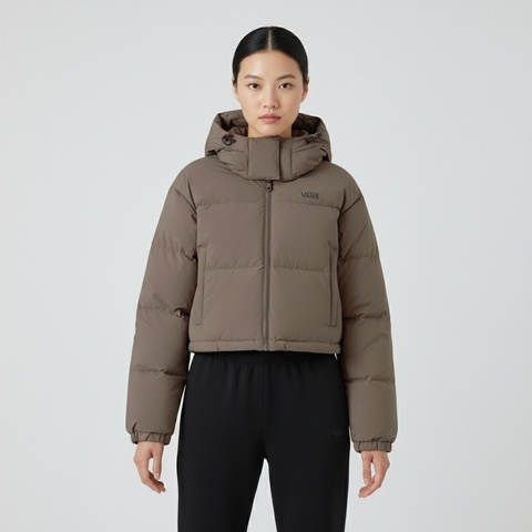 VANS范斯2025女子CROPPED PUFF薄羽绒服-短VN000QS4EMP