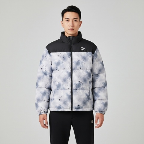 VANS范斯2025男子SPACE AOP PUFFER JACKET薄羽绒服-短VN000W55YC9